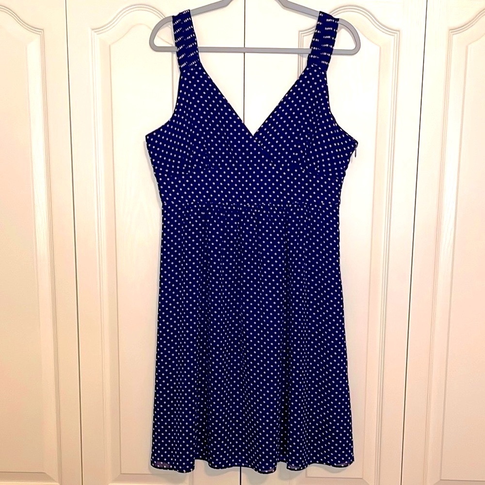Gap polka dot fit and flare dress